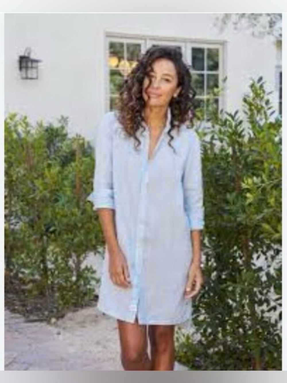 RARE COLOR Frank & Eileen Step-Hem Italian
Linen Classic Shirt Dress